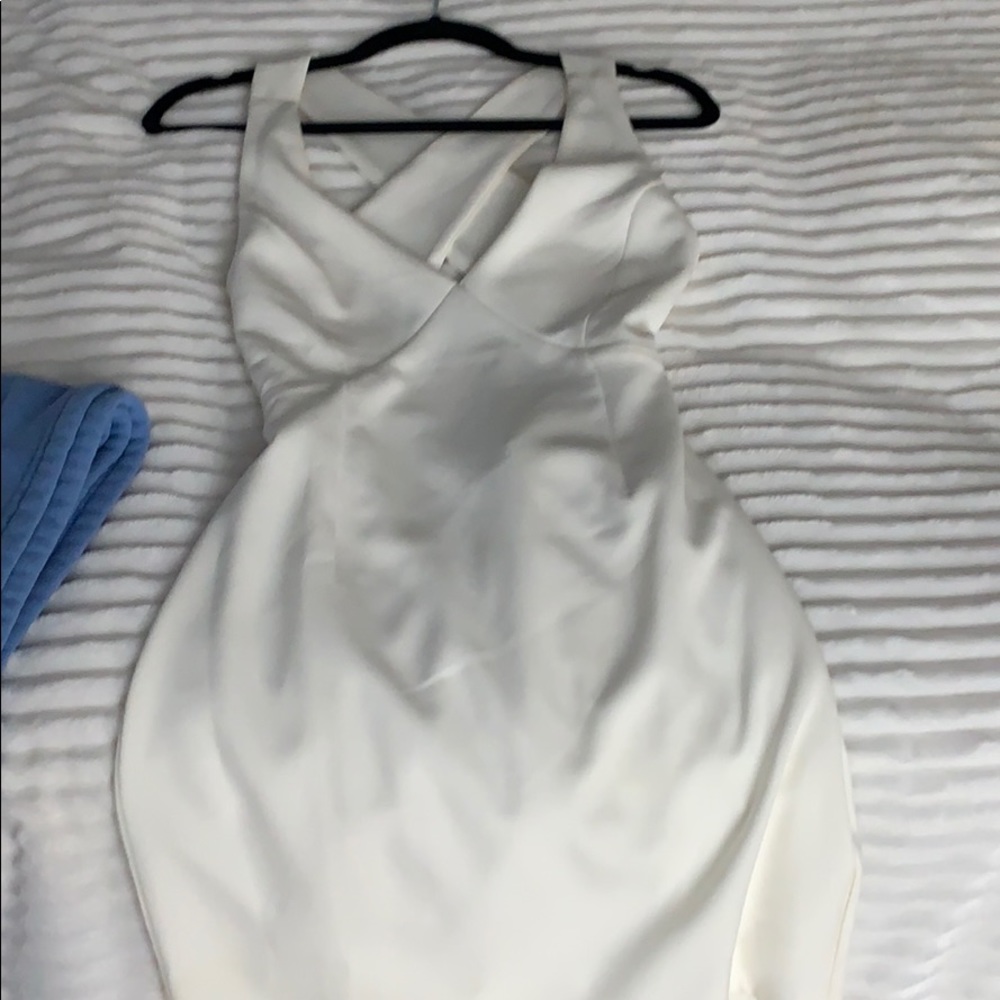 Snatched off white dress